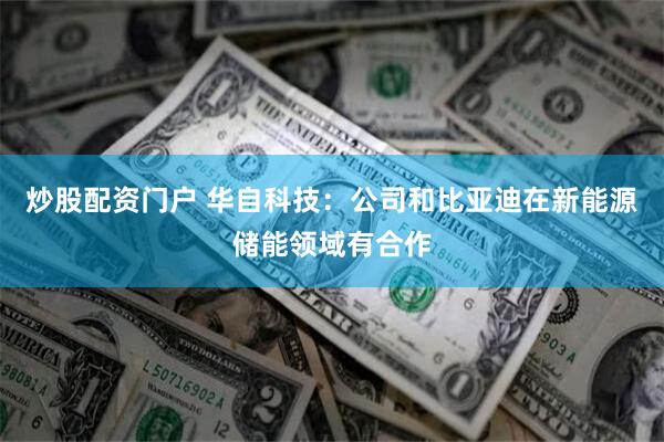 炒股配资门户 华自科技：公司和比亚迪在新能源储能领域有合作